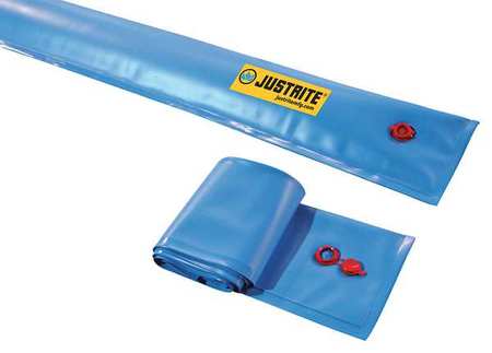 Justrite Spill Containment Boom, 5 ft., PVC, Blue 28450