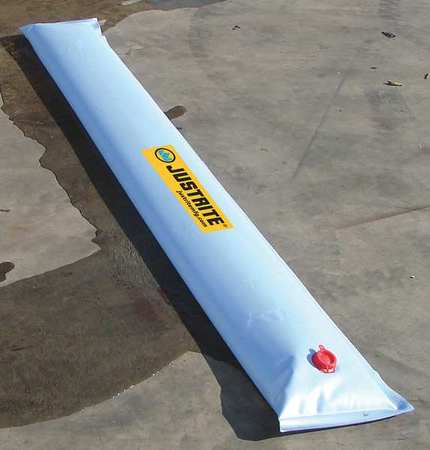 JUSTRITE Spill Containment Boom, 10 ft., PVC, Blue 28452