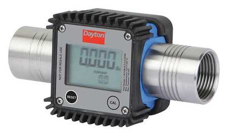 DAYTON Flowmeter, Digital, 1in., FNPT, 5.35 cps, LCD 32ZN69