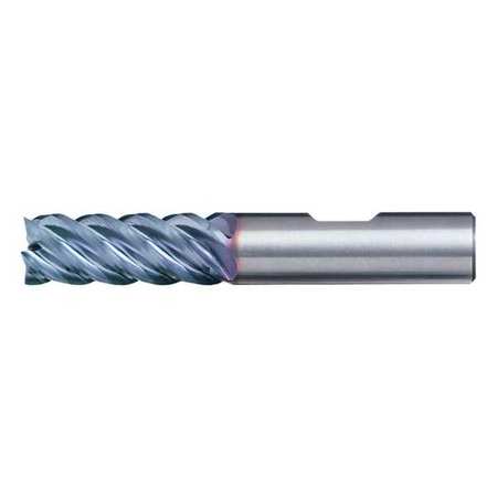 CLEVELAND 5-Flute Carbide HIgh-Perf Square Single End Mill for Steel CTD CEM-EMS-5 Bright 9/32x5/16x7/16x2 C60429