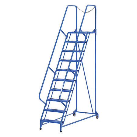 VESTIL 130 H Steel Maintenance Ladder - 10 Step Grip-Strut, 10 Steps LAD-MM-10-G