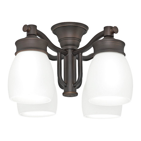 CASABLANCA Outdoor 4 Light Fixture with Cased White Glass, Brushed Cocoa 99090