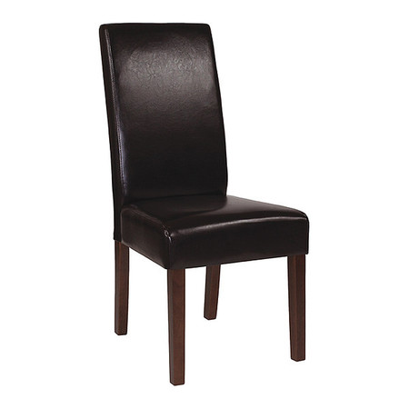 FLASH FURNITURE Brown LeatherSoft Parsons Chair with Mahogany Legs QY-A37-9061-BRNL-GG