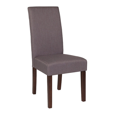 FLASH FURNITURE Light Gray Fabric Parsons Chair with Mahogany Legs QY-A37-9061-LGY-GG