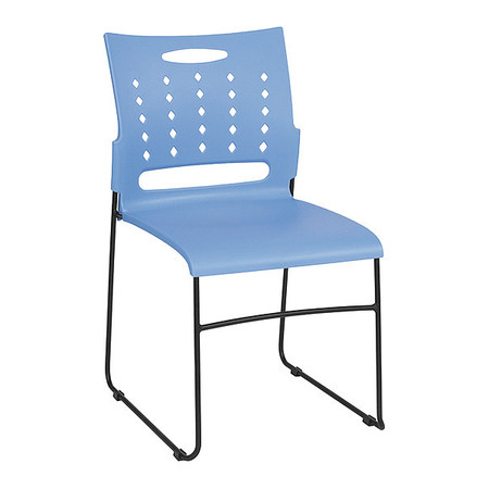 Flash Furniture Stack Chair, Blue Plastic, Sled Base RUT-2-BL-GG