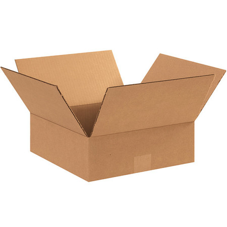 Partners Brand Flat Corrugated Boxes, 11" x 11" x 4", Kraft, 25/Bundle 11114