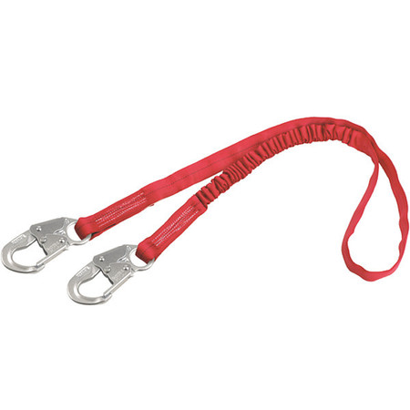 PARTNERS BRAND Shock Absorbing Lanyard, Red, 1/Each BSF112