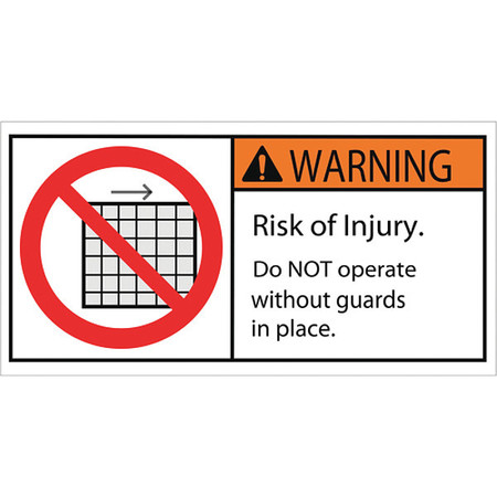 TAPE LOGIC Tape Logic® Warning Do Not Remove Guard Durable Safety Label, 2" x 4", Multi-Color, 25/Roll DSL516