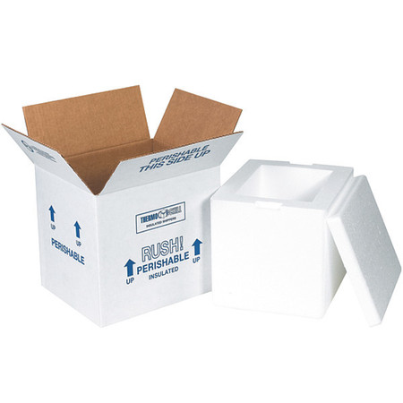 PARTNERS BRAND Insulated Shipping Kits, 8" x 6" x 7", White, 8/Case 207C