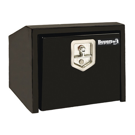 BUYERS PRODUCTS 14/10.5x12x18 Inch Black Steel Underbody Truck Box With Slanted Back 1703351