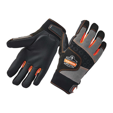 PROFLEX BY ERGODYNE Mechanics Anti-Vibration Gloves, S, Black 9002