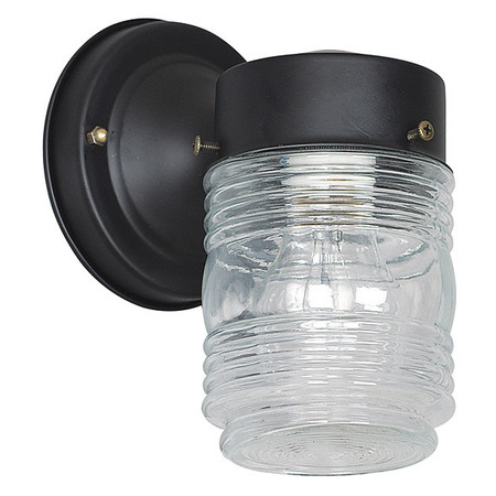Luminance Porch Fixture, Jar, Black, Clear Glass F4600-31