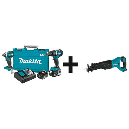 MAKITA Cordless Combination Kit, 3 Tools, 18V DC XT269M  + XRJ04Z