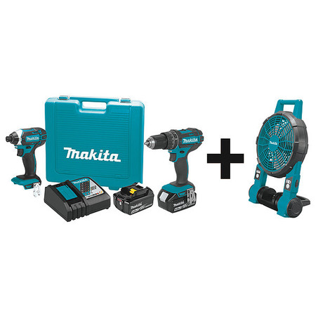 MAKITA Cordless Combination Kit, 3 Tools, 18V DC XT261M  + DCF201Z