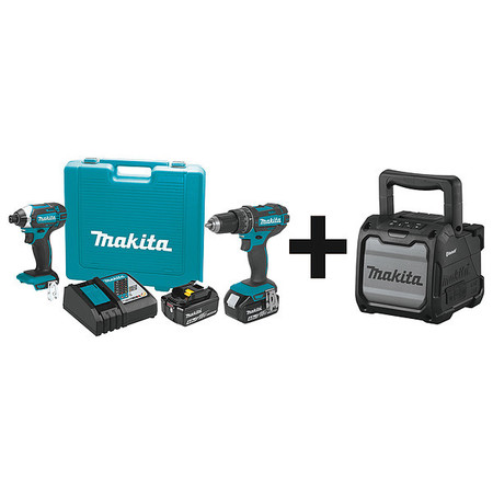 MAKITA Cordless Combination Kit, 3 Tools, 18V DC XT261M + XRM08B