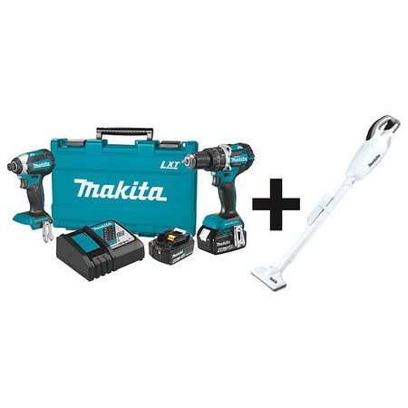 MAKITA Cordless Combination Kit, 3 Tools, 18V DC XT269M + XLC02ZW