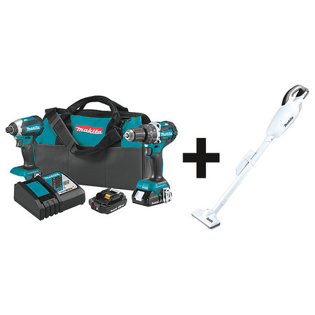 MAKITA Cordless Combination Kit, 3 Tools, 18V DC XT269R + XLC02ZW