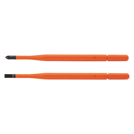 KLEIN TOOLS Screwdriver Blades, Insulated Single-End, 2-Pack 13156