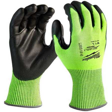 MILWAUKEE TOOL 12PK High Visibility Cut Level 4 Polyurethane Dipped Gloves - XL 48-73-8943B