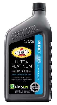 Pennzoil Engine Oil, 5W-20, Synthetic, Ultra Platinum, 1 Qt. 550040863