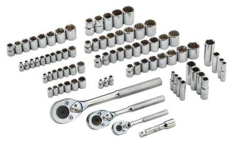 Proto 1/4", 3/8", 1/2" Drive Socket Set Metric, SAE 81 Pieces 4 mm to 19 mm, 5/32 in to 13/16 in J47181