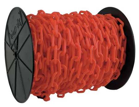 Zoro Select Plastic Chain, 1-1/2In x 200 ft., Red 30105