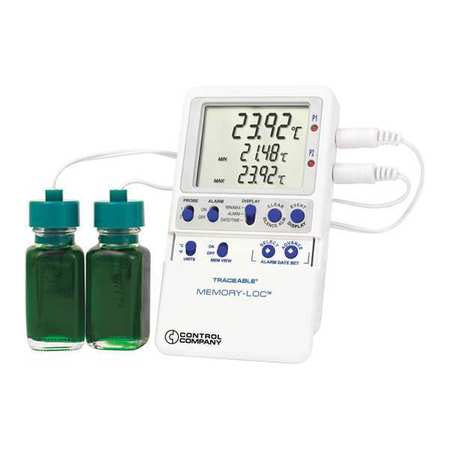 TRACEABLE Digital Data Logging Thermometer, Memory-Loc™ with (2) Bottle Probe Style 6441