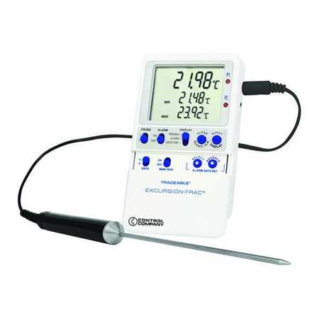 TRACEABLE Digital Data Logging Thermometer, Excursion-Trac™ with Stainless Steel Probe Style 6435