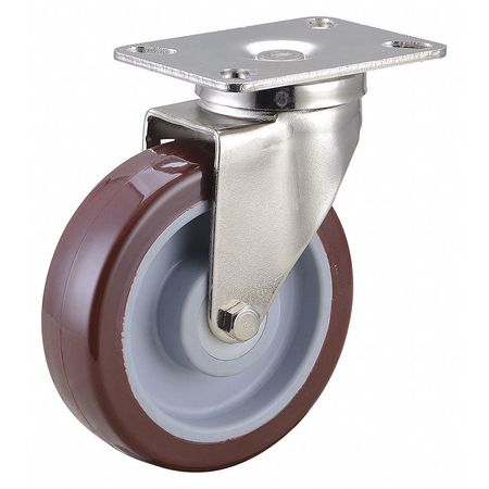 ZORO SELECT Swivel NSF-Listed Plate Caster, 450 lb., NSF-Listed Plate Type A 33H936