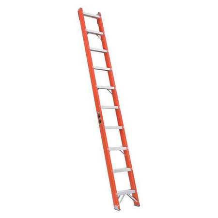 Louisville Straight Ladder, Fiberglass, Natural Finish, 300 lb Load Capacity FH1010
