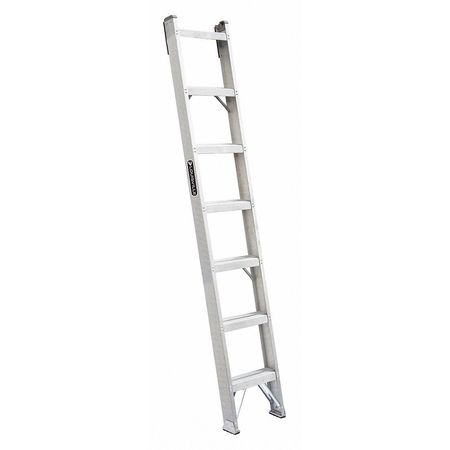 Louisville Straight Ladder, Aluminum, Natural Finish, 300 lb Load Capacity AH1007