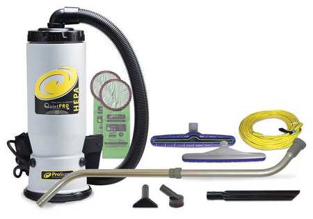 Proteam QuietPro BP 6 qt. Backpack Vacuum w/ Xover Multi-Surface Telescoping Wand Tool Kit 107146