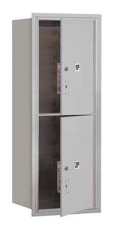 SALSBURY INDUSTRIES Horizontal Mailbox, Aluminum, Powder Coated, 2 Doors, Recessed, PL5 3710S-2PAFU