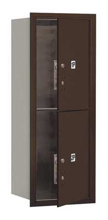 SALSBURY INDUSTRIES Horizontal Mailbox, Bronze, Powder Coated, 2 Doors, Recessed, PL5 3710S-2PZFU