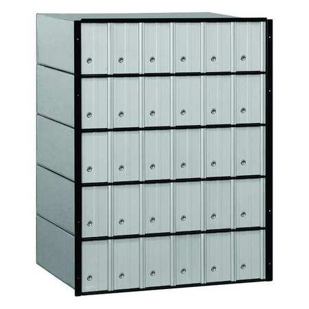 Salsbury Industries Mailbox, Aluminum, Powder Coated, 30 Doors, Recessed, Standard System 2230