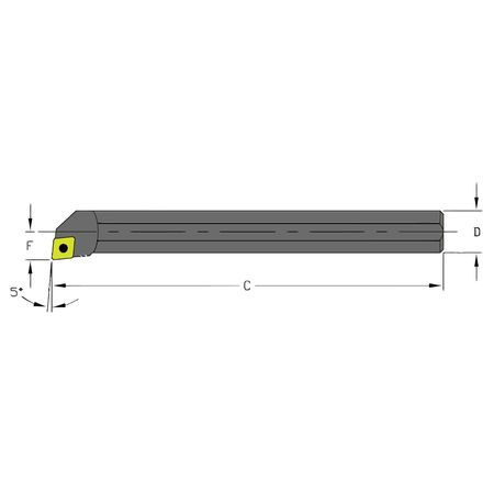 ULTRA-DEX USA Indexable Boring Bar, S08M SCLCR3, 6 in L, High Speed Steel, 80 Degrees  Diamond Insert Shape S08M SCLCR3