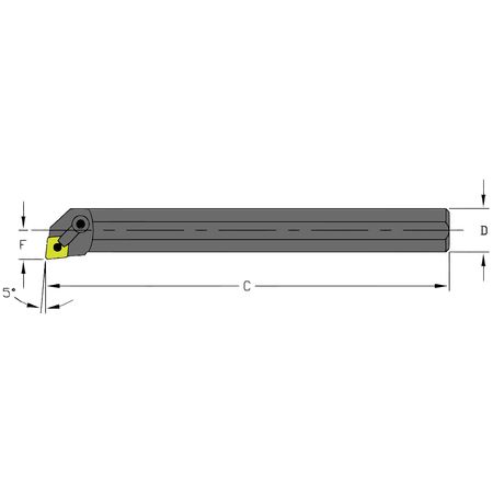 ULTRA-DEX USA Indexable Boring Bar, S20U MCLNR4, 14 in L, High Speed Steel, 80 Degrees  Diamond Insert Shape S20U MCLNR4