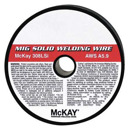 HOBART FILLER METALS MIG Welding Wire 0.0902" Dia., AWS ER308LSi, 2 lb. S526806-G19