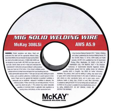 HOBART FILLER METALS MIG Welding Wire 0.030" Dia., AWS ER308LSi, 10 lb. S526806-G22