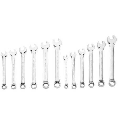 WESTWARD Universal Wrench Set, SAE/Metric, 12 Pc 33M572