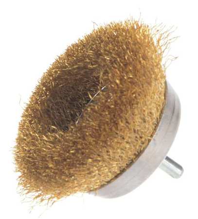 Weiler Crimped Wire Cup Wire Brush, 2-3/4", 1/4" 93812