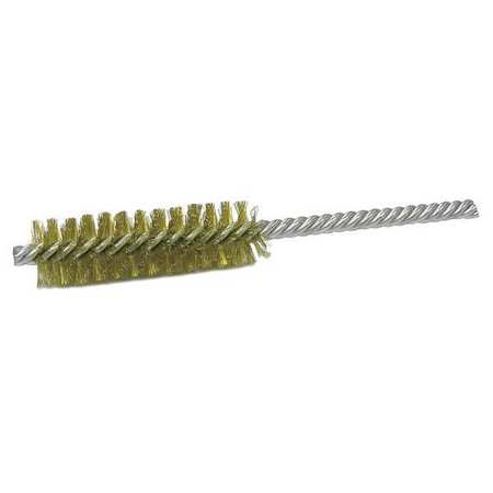 WEILER Single Spiral Tube Wire Brush, Brass, 1/2, PK10 93851