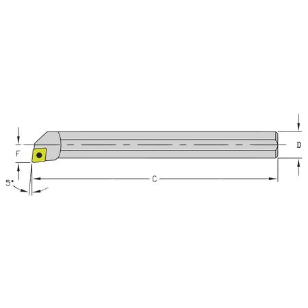 ULTRA-DEX USA Indexable Boring Bar, HM10Q SCLCR3, 7 in L, Heavy Metal, 80 Degrees  Diamond Insert Shape HM10Q SCLCR3