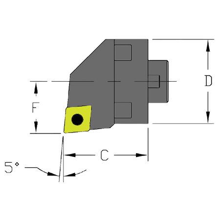 ULTRA-DEX USA Indexable Cutting Head Unit, MH24 SCLCL3-CFT, 1-1/4 in L, Steel, 80 Degrees  Diamond Insert Shape MH24 SCLCL3-CFT