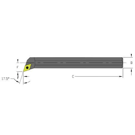 ULTRA-DEX USA Indexable Boring Bar, S08M SDQCR2, 6 in L, High Speed Steel, 55 Degrees  Diamond Insert Shape S08M SDQCR2
