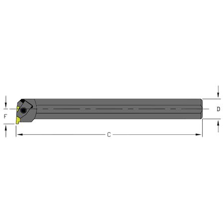 ULTRA-DEX USA Indexable Grooving and Parting Toolholder, S12Q NER2, 7 in L, High Speed Steel S12Q NER2