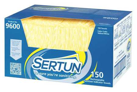 SERTUN Rechargeable Indicator Towels 13-1/2" x 18", Yellow/White 9600