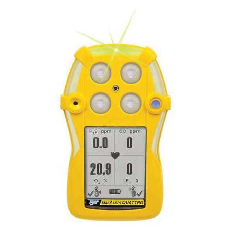 BW TECHNOLOGIES Repl Gas Detector Front Enclosure, Yellow QT-FC1