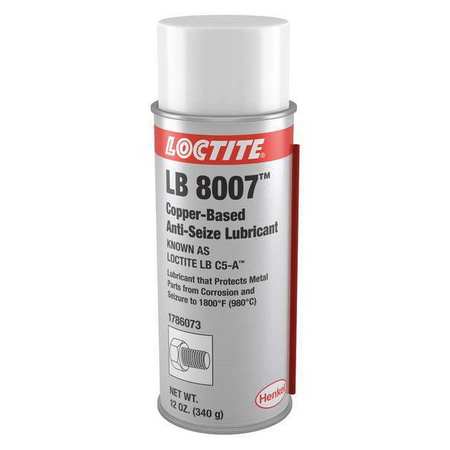 Loctite Anti-Seize Lubricant, Copper Base, 12 oz, Aerosol Can, LB 8007, C5-A 1786073