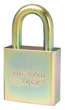 American Lock Padlocks, Keyed Alike, Standard Shackle, Rectangular Steel Body, Boron Shackle, 3/4 in W, 6 PK A5200GLNKAS6